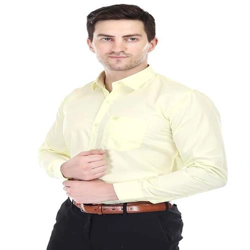 VINTAGE MENS SHIRT LIGHT YELLOW - M