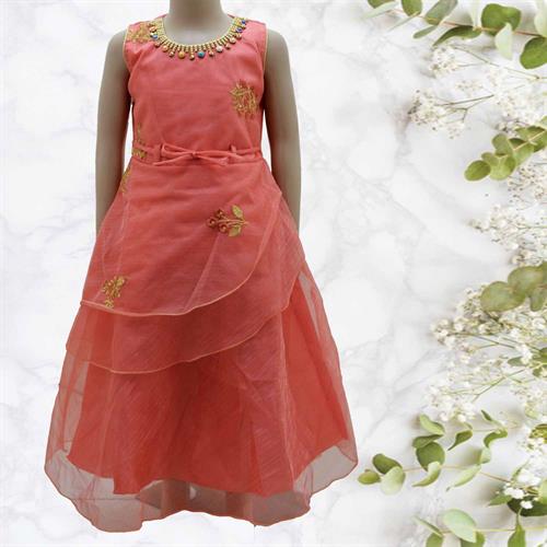 CREATION GIRLS FROCK PEACH 22